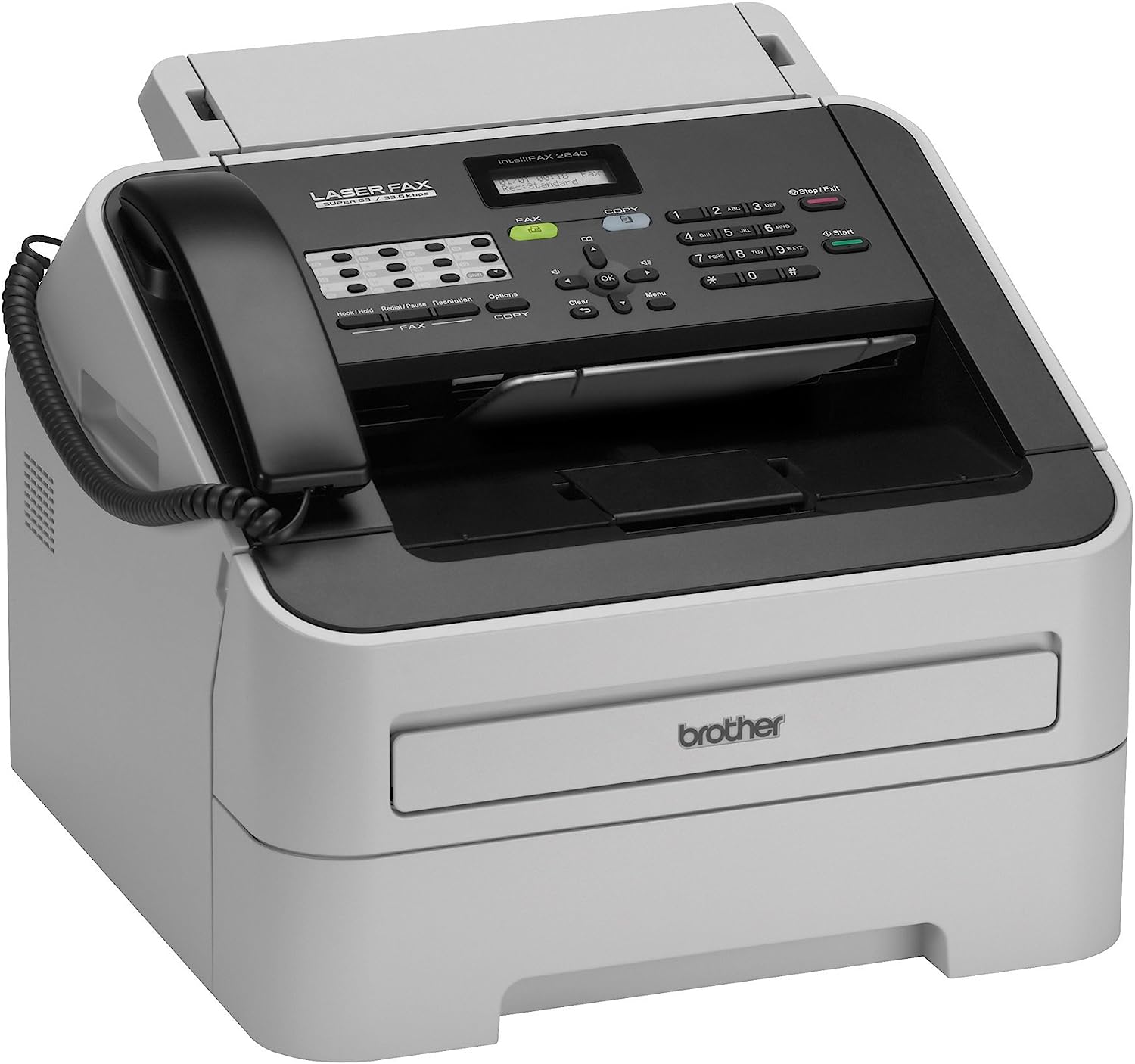 Brother FAX-2840 High Speed Mono Laser Fax Machine, Dark/light gray - FAX2840 17.750x18.125x16.625 - Image 3